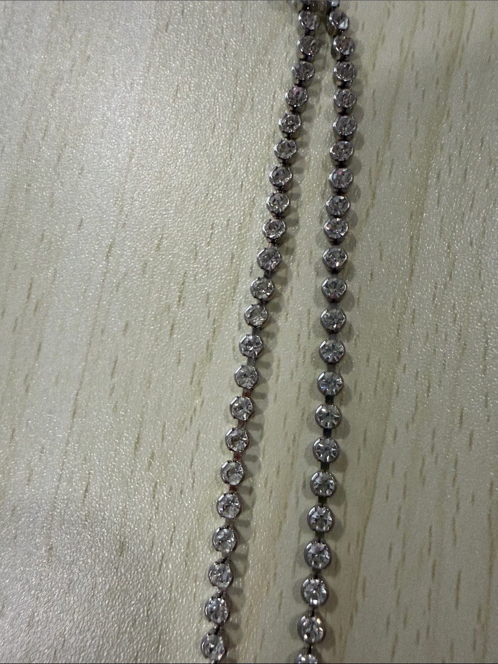 Silver Rhinestone Y-Drop Necklace - Picture 4 of 5